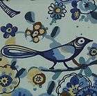 RETRO Alexander Henry LARKSPUR Bird Fabric FQ INDIGO