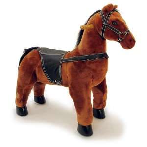    World Safari 26 Plush Ride On Rolling Horse ~ Brown Toys & Games