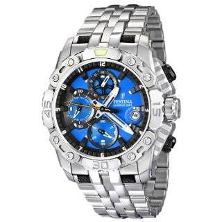   Mens F16542/5 Silver Stainless Steel Quartz Watch with Blue Dial