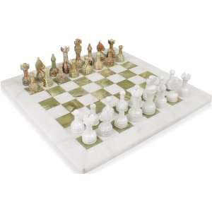   Marble Staunton Chess Set  16 Chess Board, 3 1/2 King Toys & Games