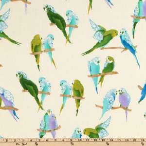  45 Wide Parakeets Blue Fabric By The Yard Arts, Crafts 