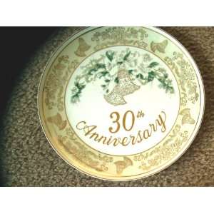  Lefton Fine China 30th Anniversary Dinner Plate   Gold 