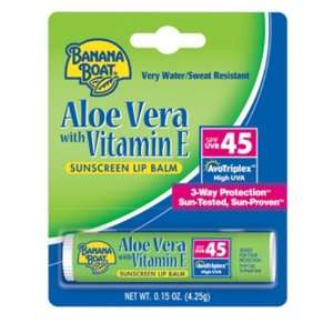   Aloe Vera W/vitamin E Lip Balm SPF 45, .15 Ounce, (Pack of 24) Beauty