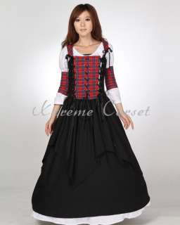 Renaissance Pirate Wench Black Bodice Dress Ball Gown Prom SC41017 