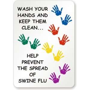  Wash Your Hands Keep Them Clean Laminated Vinyl Sign, 10 