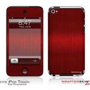  iPod Touch 4G Skin   Brushed Metal Red by WraptorSkinz 
