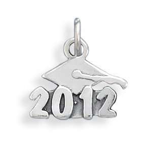  Sterling Silver 2012 Inch With Graduation Cap Charm 
