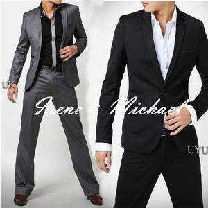   Mens Modern Slim Fit One Button Wedding Suit XFA602 2 pcs set US XS M