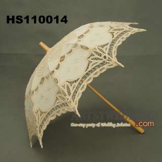Cotton Lace Wedding Umbrella Parasols + Bridal Fans