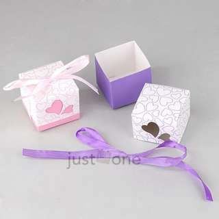 100 pcs Wedding Party Favors Candy Gifts Boxes Ribbon  
