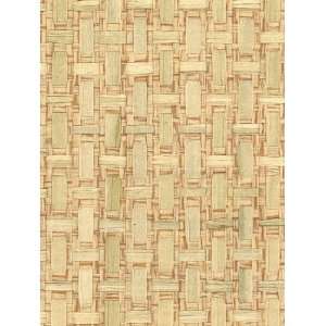   Japanese Paper Weave   Celadon Natural Wallpaper