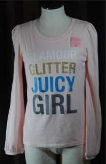 JUICY COUTURE Glitter Pink Top Tshirt Girls 12 NEW $62  