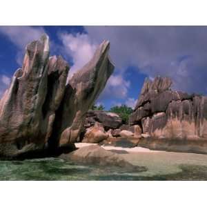  Unique Rock Formations on Shore of Curieuse Island 