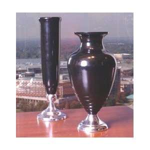  F.VASE BLACK ALUMINUM POLISH, 16.5in