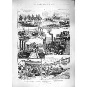  1889 NITRATE WORKS CHILE CALICHE RAILWAY WAGGONS
