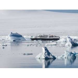  Tour Ship in Ice Near Brown Bluff, Antarctic Peninsula, Antarctica 