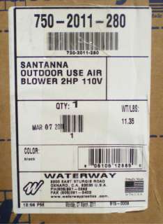 NEW WATERWAY SANTANNA 2HP 110V OUTDOOR AIR SPA BLOWER  