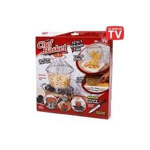 com Chef Basket 12 in 1 Chefs Kitchen Tool Solid Steel AS SEEN ON TV 