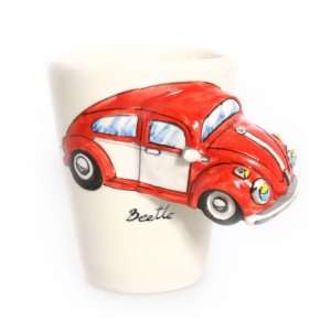  VW Beetle 3D Ceramic Mug   Red