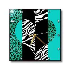  Aqua Blue Black and White Animal Print   Leopard and Zebra 