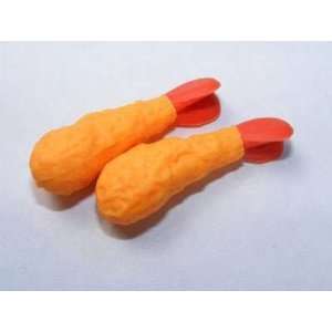  Orange Tempura Ebi Fry Shrimp Erasers. 2 Pack. Toys 