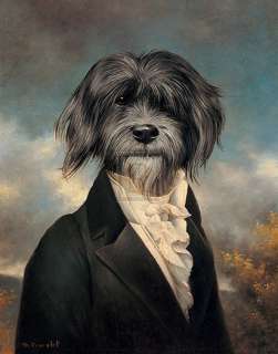 THIERRY PONCELET Gavroche humour dog in suit PRINT  