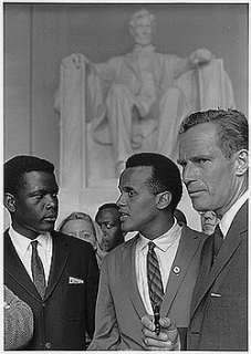 Belafonte (center) at the 1963 Civil Rights March on Washington, D.C 