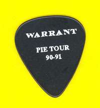 Warrant guitar pick 1990  91 PIE TOUR mint  