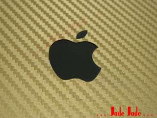 Gold Carbon Fiber for Apple iPad 2 Wrap Skin +3 Logo #G  