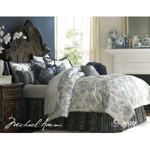  Michael Amini Jardin 13 pc King Comforter Set in Navy by 