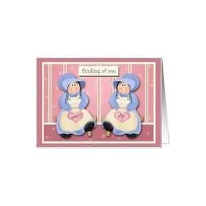  Little Amish Girls Thinking of You Everyday Card Card 