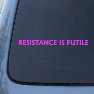 RESISTANCE IS FUTILE Borg Star Trek Decal Sticker #1636  Vinyl Color 