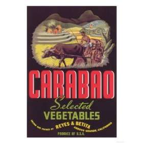  Carabao Vegetable Label   Arroyo Grande, CA Premium Poster 