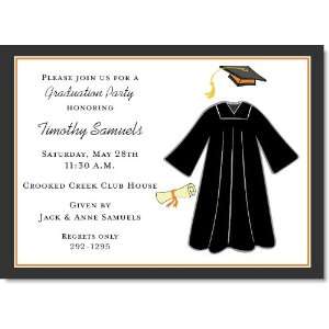  Orange Graduation Cap And Gown Party Invitations Health 