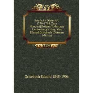   Todestage Lichtenbergs Hrsg. Von Eduard Grisebach (German Edition