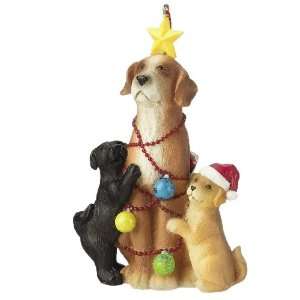  Puppies Decorating Dog Christmas Ornament