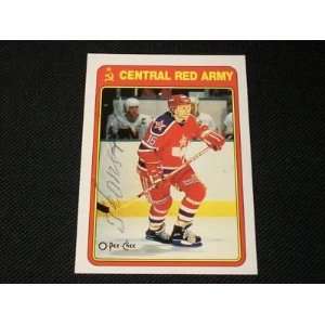 Vladimir Konstantinov Auto 1990/91 OPC Card #21R JSA N   Signed NHL 