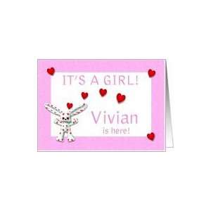  Vivians Birth Announcement (girl) Card Health & Personal 