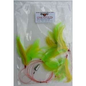 Catchem Quick 3 Hook Feather Rigs   green yellow  Sports 