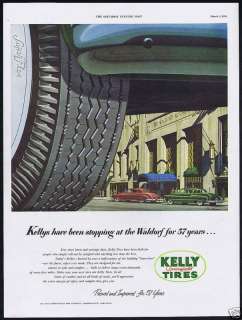1951 Waldorf Astoria Vintage Art Kelly Tire Print Ad  