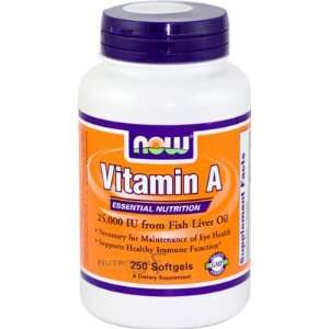  Now Vitamin A 25,000 IU, 250 Soft Gel Health & Personal 