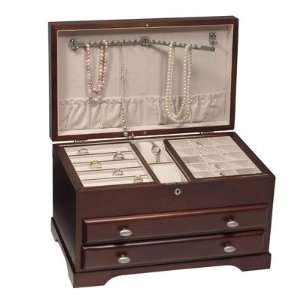  Everly Mahogany Jewelry Box (Mahogany) (9.5H x 15.625W x 