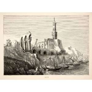   Egypt Nile River Bank Ruin Sohag Ancient   Original In Text Wood