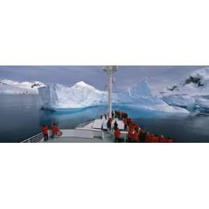 on a Cruise Ship Watching at Iceberg, Antarctic Peninsula, Antarctica 