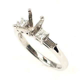 36CT D VVS Princess Diamond Semi Mount Engagement Ring  