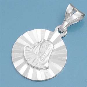  Sterling Silver   Pendant   Virgin Mary   18mm Height 