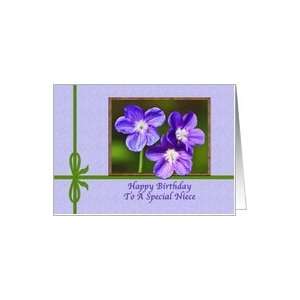  Happy Birthday Niece, Violas in Purple Card Health 