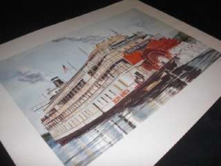 Voyages America Delta Queen John Holladay Print Signed  