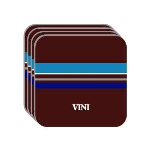 Personal Name Gift   VINI Set of 4 Mini Mousepad Coasters (blue 