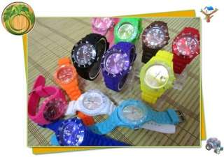 NEW Calendar ICE Dial Quartz Jelly Unisex Casual Sport Wrist Watch 